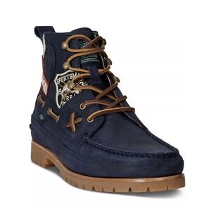 POLO RALPH LAUREN Men's Ranger Mid Suede &Twill Patch Work Boot Blue US 13D $228